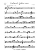 Five Pieces for Wind Instruments - Parts