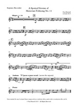 A Spotted Version of Moravian Folksong No.11, for recorder quartet S, A, T, B - parts