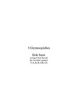 3 Gymnopédies, arranged for recorder quintet T/A, B, B, GB, Cb - Score