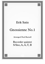 Gnossienne No.1, arranged for recorder quintet  - Score and Parts