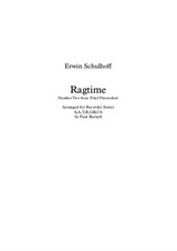 Ragtime, arranged for recorder sextet S,A,T,B,GB,Cb - Score