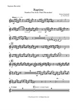 Ragtime, arranged for recorder sextet S,A,T,B,GB,Cb - Parts