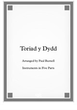 Toriad y Dydd, for instruments in five parts - Score and Parts