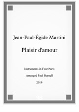 Plaisir d'amour, for instruments in four parts - Score and Parts
