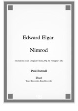 Nimrod, for duet: Tenor and Bass Recorder - Score and Parts