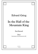 In the Hall of the Mountain King, arranged for duet: instruments in Eb and Bb - Score and Parts