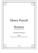 Rondeau from Abdelazar, arranged for duet: instruments in Eb and Bb – Score and Parts