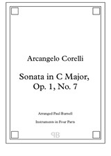 Sonata in C Major, arranged for instruments in four parts – Score and Parts