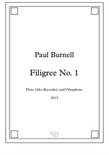 Filigree No.1, for Flute (Alto Recorder) and Vibraphone – Score and Parts