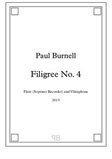 Filigree No.4, for Flute (Soprano Recorder) and Vibraphone – Score and Parts